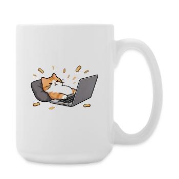 Geek-Chat im Homeoffice-Modus - Große Tasse 440 ml - Weiß - Rechts