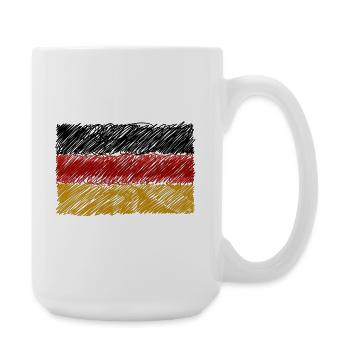 German Flag Scribble - Large Mug 440 ml - white - Right