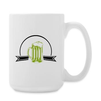 Green Neon Beer Mug Outline - Large Mug 440 ml - white - Right