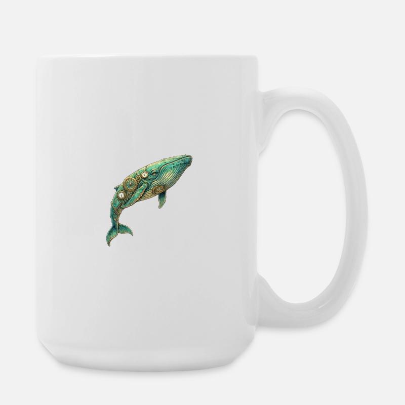 Baleine steampunk - Grande tasse 440 ml - blanc
