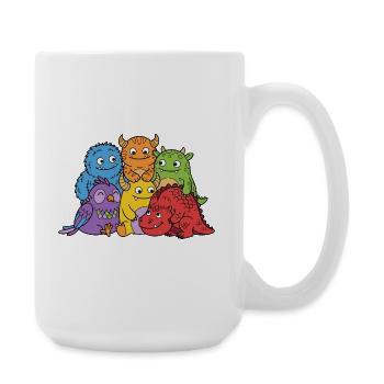 Niedliche Monster - Große Tasse 440 ml - Weiß - Rechts