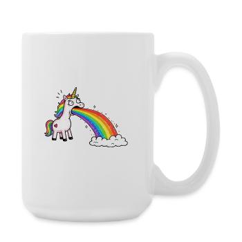 La licorne crache de l’arc-en-ciel dans les nuages - Grande tasse 440 ml - blanc - Droite