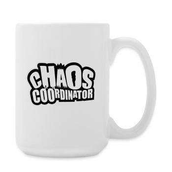 Chaos Coordinator Lustig Titel Eltern Lehrer Logo - Große Tasse 440 ml - Weiß - Rechts