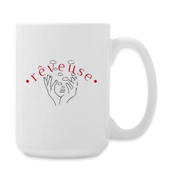 Dreamer in Curved Red - Large Mug 440 ml - white - Right