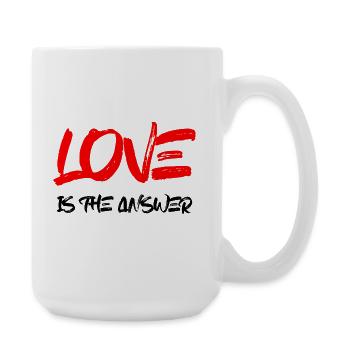 L’amour est la réponse rouge - Grande tasse 440 ml - blanc - Droite