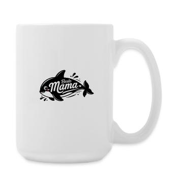 Beste Mama Fischdesign - Große Tasse 440 ml - Weiß - Rechts