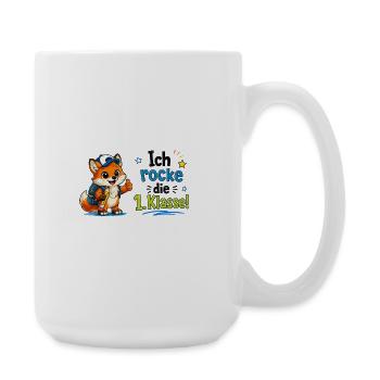 Ich rocke die 1. Klasse Fuchs - Große Tasse 440 ml - Weiß - Rechts