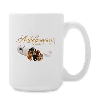 Antidepressive Hundeherzen Design - Große Tasse 440 ml - Weiß - Rechts