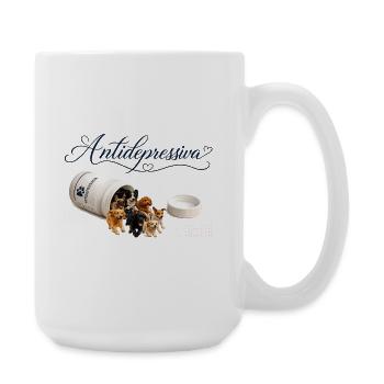 Antidepressive Hundeliebe - Große Tasse 440 ml - Weiß - Rechts