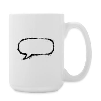 Sprechblase_Grunge_Pinsel - Large Mug 440 ml - white - Right