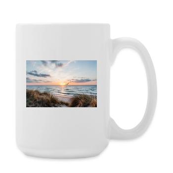 Sunset on the dune beach - Large Mug 440 ml - white - Right