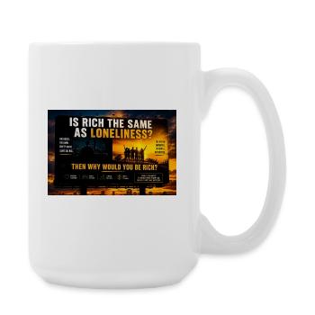 Richness versus Loneliness - Large Mug 440 ml - white - Right