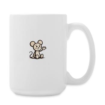 Kuschelige Maus winkt - Große Tasse 440 ml - Weiß - Rechts