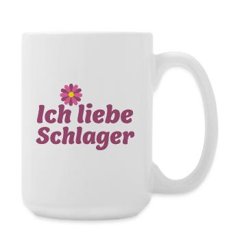 Schlager-Sticker: Musik & Blume Design - Große Tasse 440 ml - Weiß - Rechts