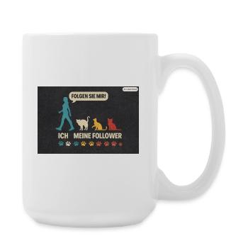 Ich meine follower Katzen Freund - Große Tasse 440 ml - Weiß - Rechts