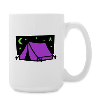 Camping Zelt Sterne Grafik - Große Tasse 440 ml - Weiß - Rechts