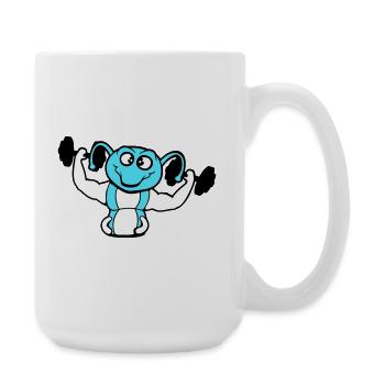 Caterpillar Bodybuilder Muscle Building Strong Fitness Gym - Large Mug 440 ml - white - Right