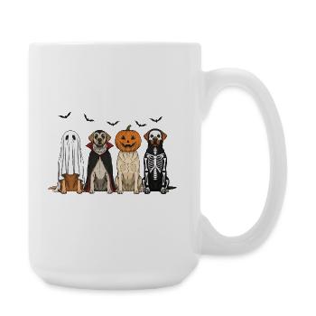 Halloween dogs with pumpkin lantern, Labrador - Large Mug 440 ml - white - Right