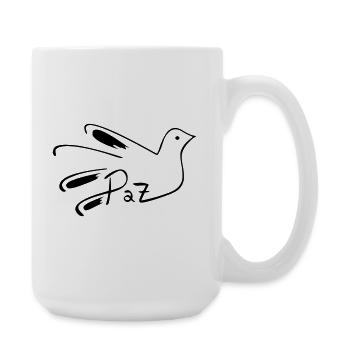 Colorful Abstract Elements for Unique Fabric - Large Mug 440 ml - white - Right