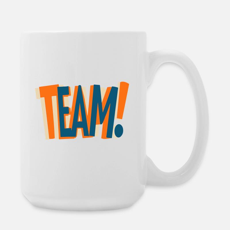 Team Text Design - Large Mug 440 ml - white