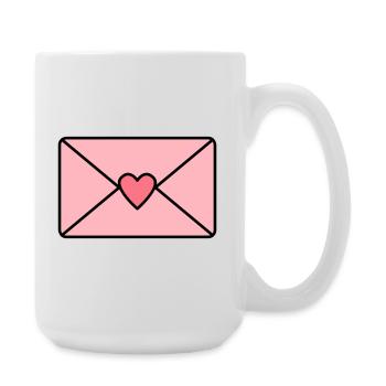 Love letter with heart - Large Mug 440 ml - white - Right