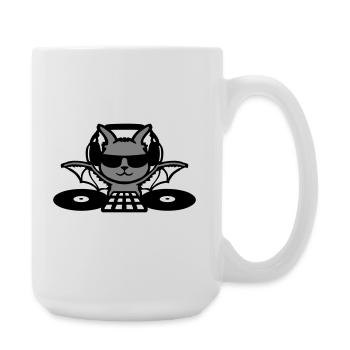 DJ Bat Casque Mixeur Fête d’Halloween - Grande tasse 440 ml - blanc - Droite