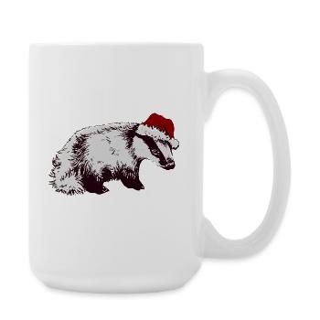 CHRISTMAS BADGER - Large Mug 440 ml - white - Right