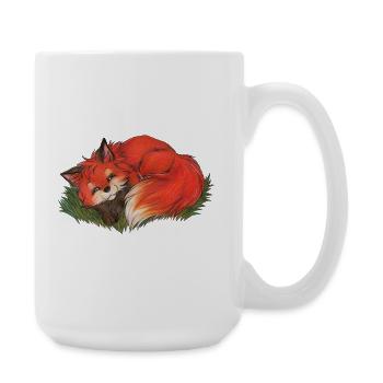 Cute Fox Gift for Fox Fan Boys & Girls - Large Mug 440 ml - white - Right