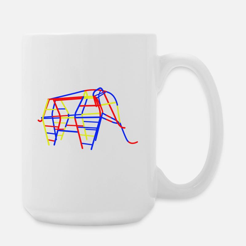 GDR Climbing Elephant - Large Mug 440 ml - white