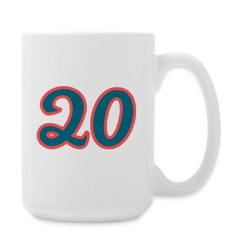 20. 20e ANNIVERSAIRE. ANNIVERSAIRE 20 ANS. 20 ANS. - Grande tasse 440 ml - blanc - Droite
