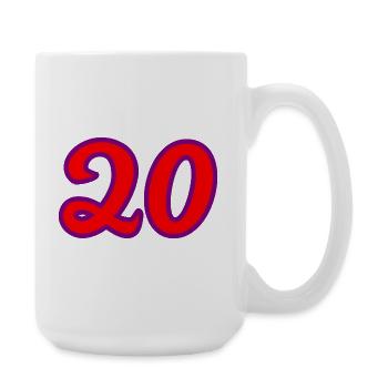 20. 20th ANNIVERSARY. 20 YEARS ANNIVERSARY. 20 YEARS. - Large Mug 440 ml - white - Right