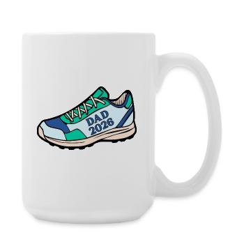 Baby Announcement Running Dad 2026 - Large Mug 440 ml - white - Right