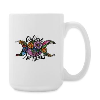 Floral Camel Silhouette - Large Mug 440 ml - white - Right