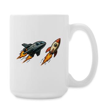 Raketensprint Cartoon-Weltraum - Große Tasse 440 ml - Weiß - Rechts