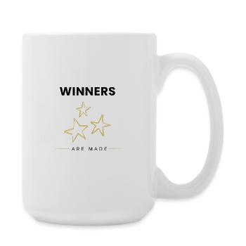 Gewinner werden minimal motivierendes Zitat - Große Tasse 440 ml - Weiß - Rechts
