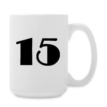 15. 15 ANS. 15e ANNIVERSAIRE. ANNIVERSAIRE 15 ANS. - Grande tasse 440 ml - blanc - Droite
