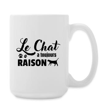 Die Katze hat immer recht - Große Tasse 440 ml - Weiß - Rechts