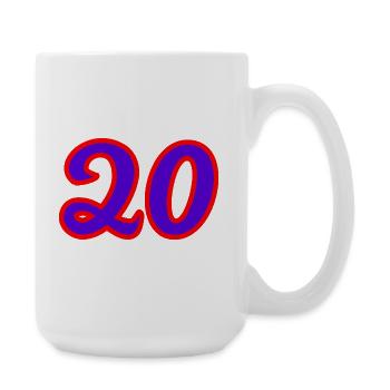 20. 20 ANS. 20e ANNIVERSAIRE. ANNIVERSAIRE 20 ANS. - Grande tasse 440 ml - blanc - Droite