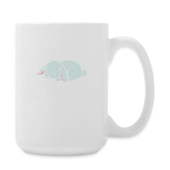 Schlafender Hase auf Wolke Traum - Große Tasse 440 ml - Weiß - Rechts
