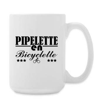 Pipelette auf einem Fahrrad - Große Tasse 440 ml - Weiß - Rechts