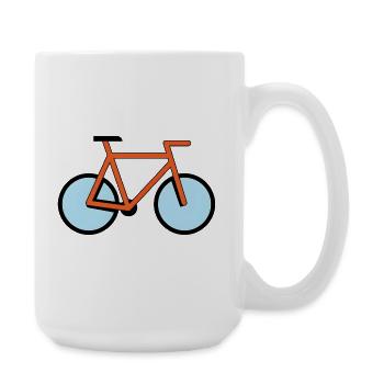 Silhouette orange de vélo dans le style pop - Grande tasse 440 ml - blanc - Droite