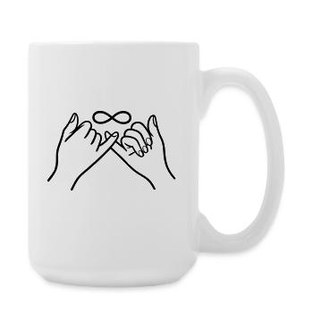 Pinkie Promise Infinity Minimal Line Art Design - Große Tasse 440 ml - Weiß - Rechts