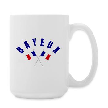Drapeaux français croisés de Bayeux Emblèmes - Grande tasse 440 ml - blanc - Droite