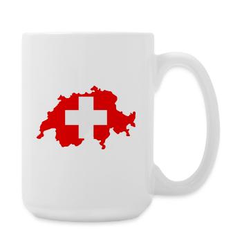 Carte suisse avec drapeau - Grande tasse 440 ml - blanc - Droite