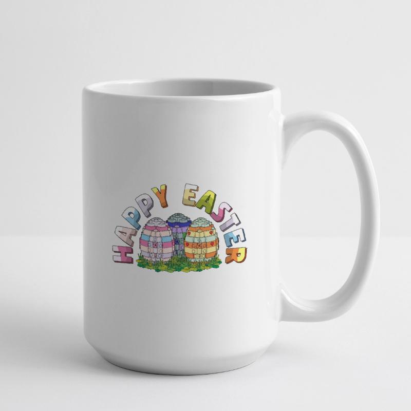 Happy Easter Brick Builder Easter Eggs Bricks Large Mug 440 ml