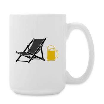 Beach Chair Beer Colored Vector - Large Mug 440 ml - white - Right
