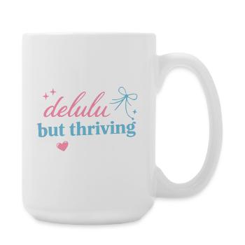 Delhu Thriving Script Logo - Große Tasse 440 ml - Weiß - Rechts