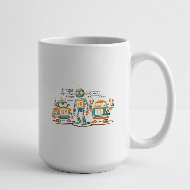 Geek Robots Binary Code Computer Science IT Large Mug 440 ml