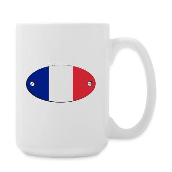 Oval flag France emblem.  France - Large Mug 440 ml - white - Right