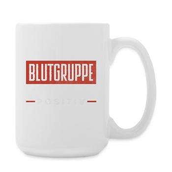 Blutgruppe Motoröl Positiv Auto Kfz Schrauber - Große Tasse 440 ml - Weiß - Rechts